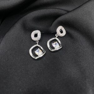 Vanta Silver Minimal Taşlı Küpe